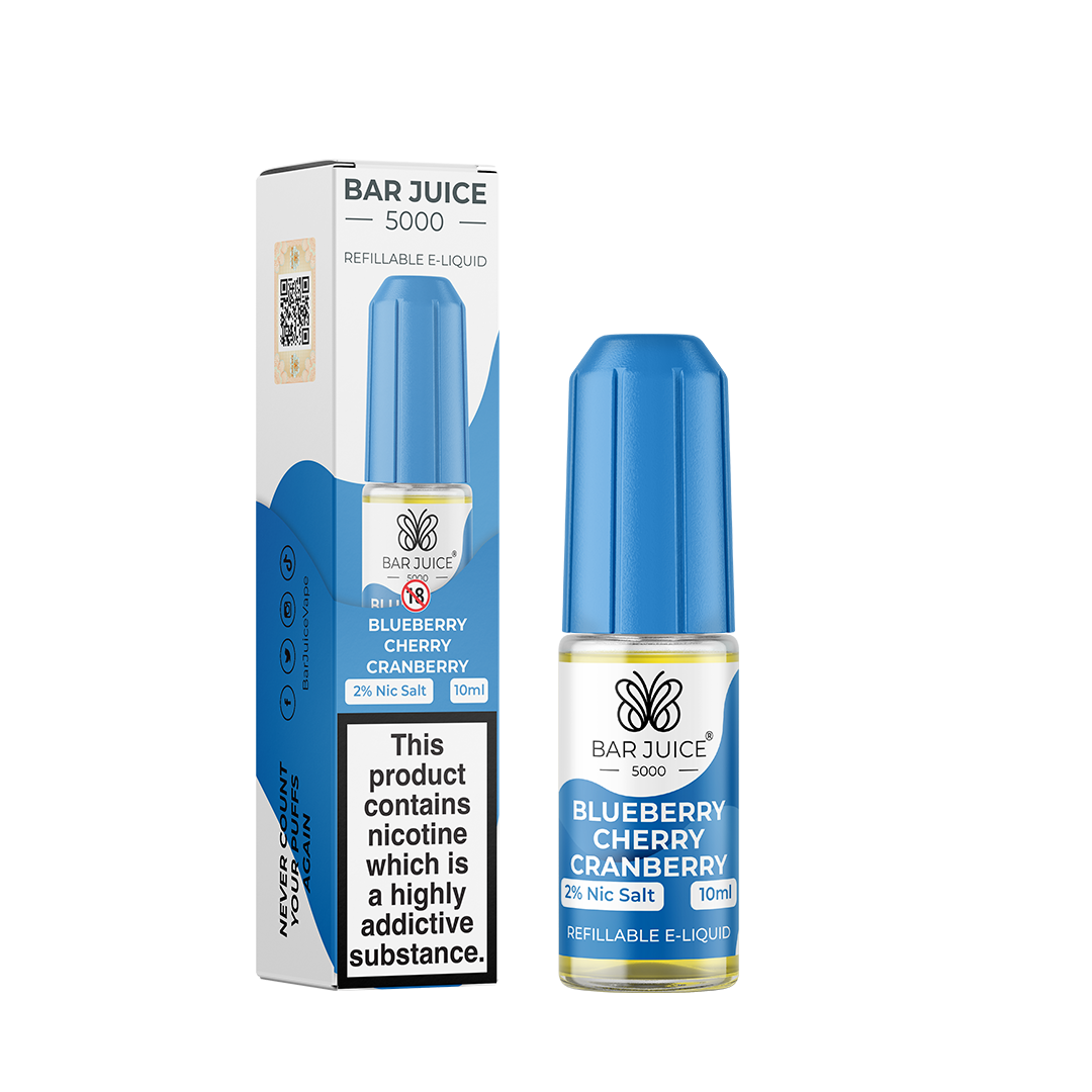 Blueberry Cherry Cranberry Nic Salt E-Liquid By Bar Juice 5000